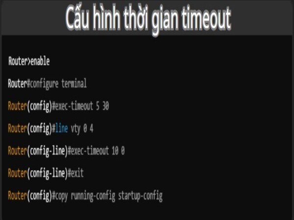 Cấu hình thời gian Timeout