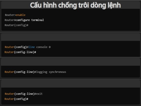 Cấu hình chống trôi dòng lệnh