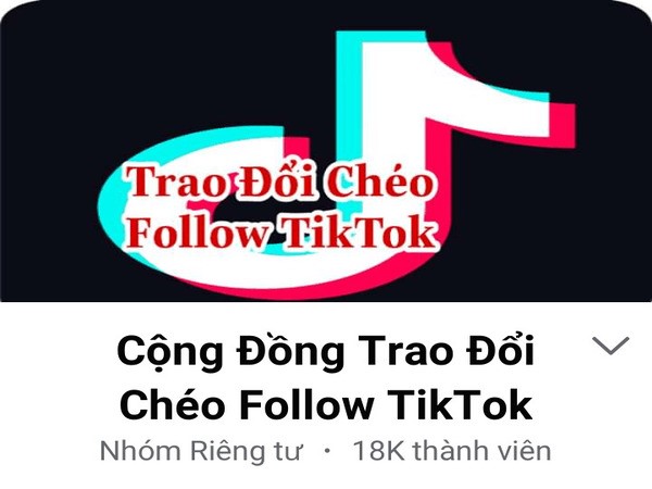 Follow chéo Tiktok trên các hội nhóm Facebook