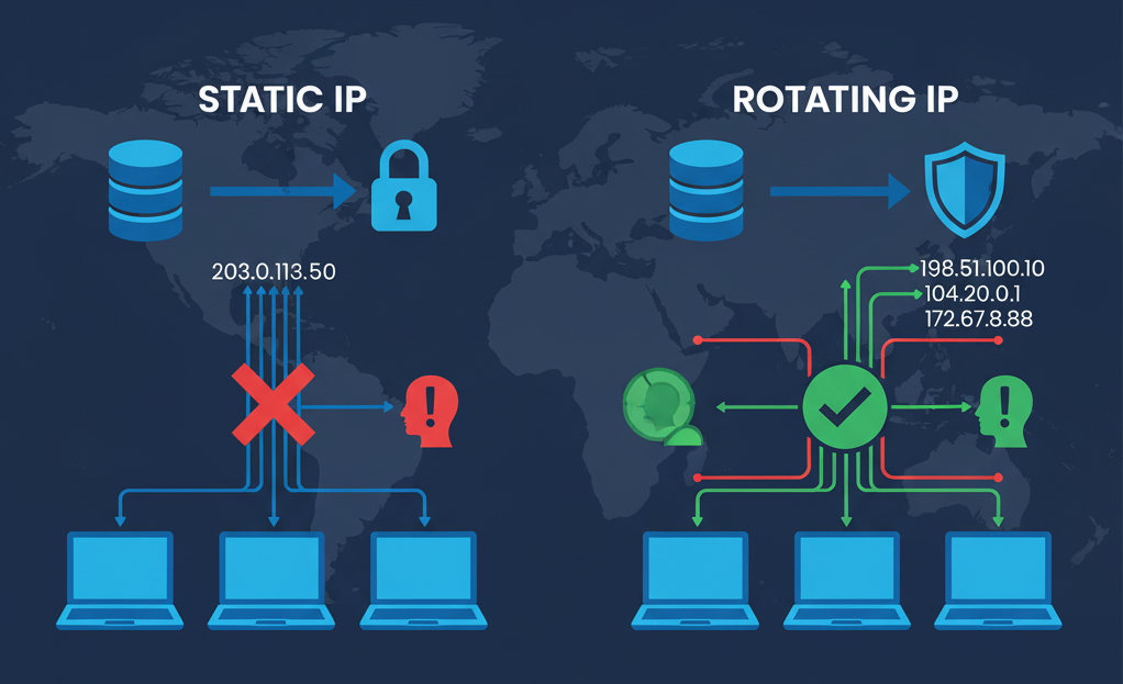 So sánh giữa IP tĩnh và IP động