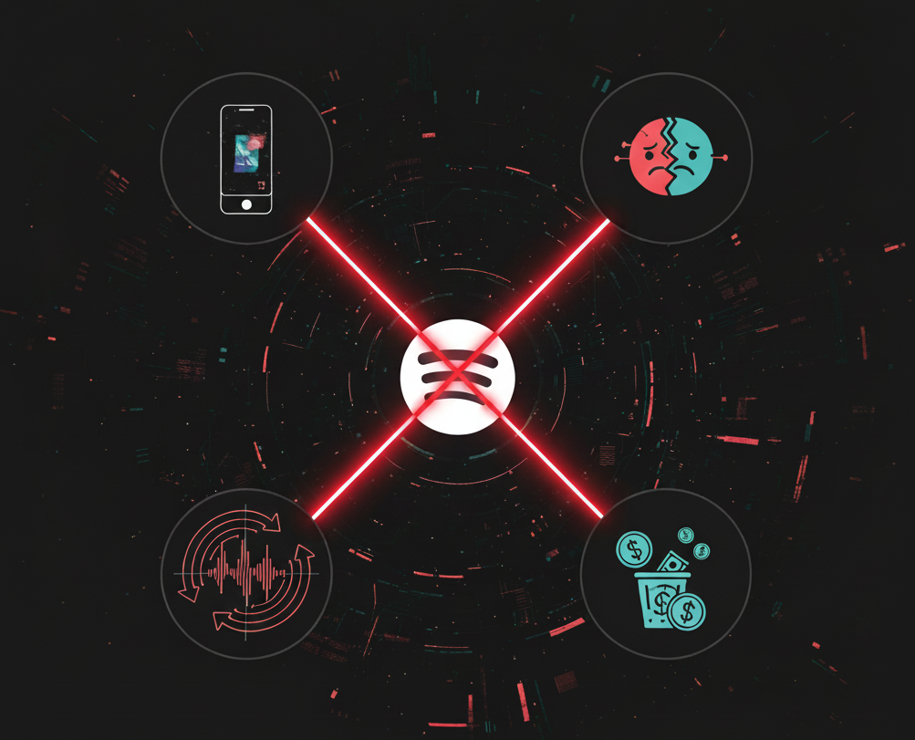 Análisis de los Cuatro Grandes Riesgos al Comprar Reproducciones Spotify