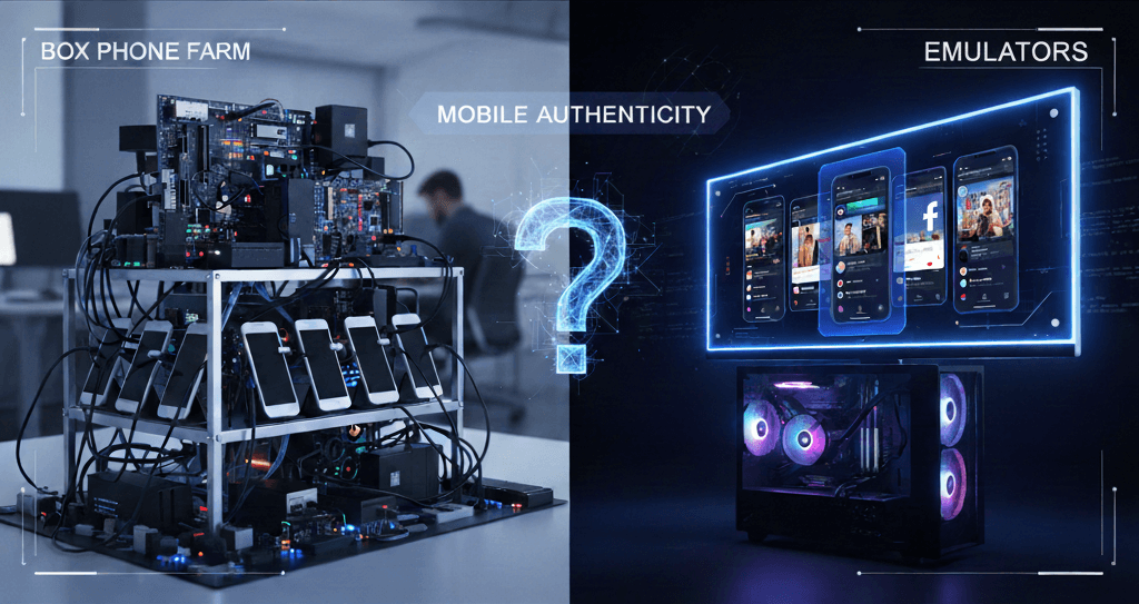 Box Phone Farm vs. Trình giả lập