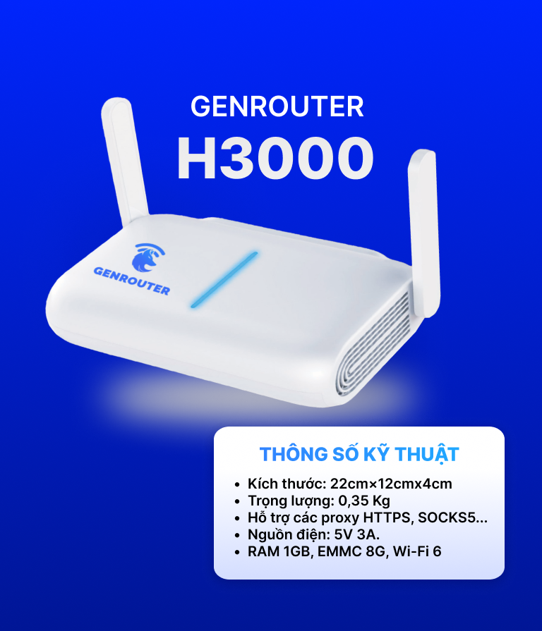 GENROUTER THIẾT BỊ KẾT NỐI PROXY CHO IOS, BOXPHONE, ANDROID | TỐI ĐA 30 THIẾT BỊ 1 GENROUTER THIẾT BỊ KẾT NỐI PROXY CHO IOS, BOXPHONE, ANDROID | TỐI ĐA 30 THIẾT BỊ