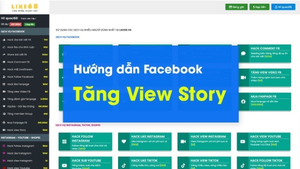 Website to boost Facebook Story views: Like68.vn Website to boost Facebook Story views: Like68.vn