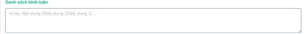 Nhập danh sách comment