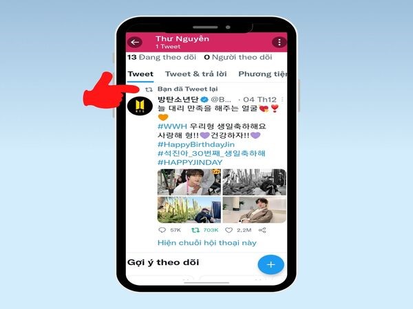 Cách Retweet trên Twitter bằng điện thoại