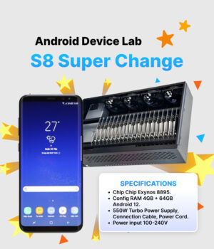 Android Device Lab S8 Super Change USB Port + LAN/OTG