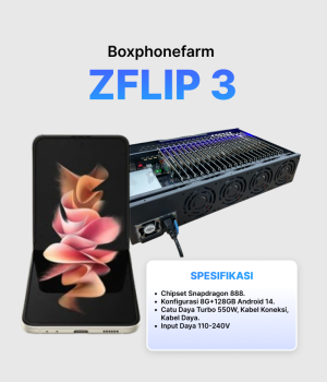 Box Phone Farm Z Flip3 8/128GB | Port USB + LAN/OTG | PCB Hitam
