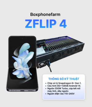 Box Phone Farm Z Flip4 8/128GB Cổng USB + LAN/OTG mạch đen