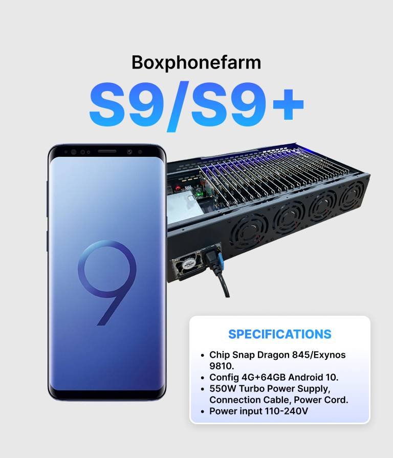 Box Phone Farm S9/S9+ Latest Generation 2026 USB + LAN/OTG Black Circuit Board 1 Box Phone Farm S9/S9+ Latest Generation 2026 USB + LAN/OTG Black Circuit Board