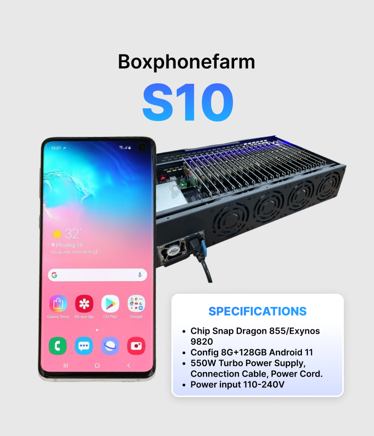 Box Phone Farm S10 USB + LAN/OTG Port with Black Circuit Board 1 Box Phone Farm S10 USB + LAN/OTG Port with Black Circuit Board