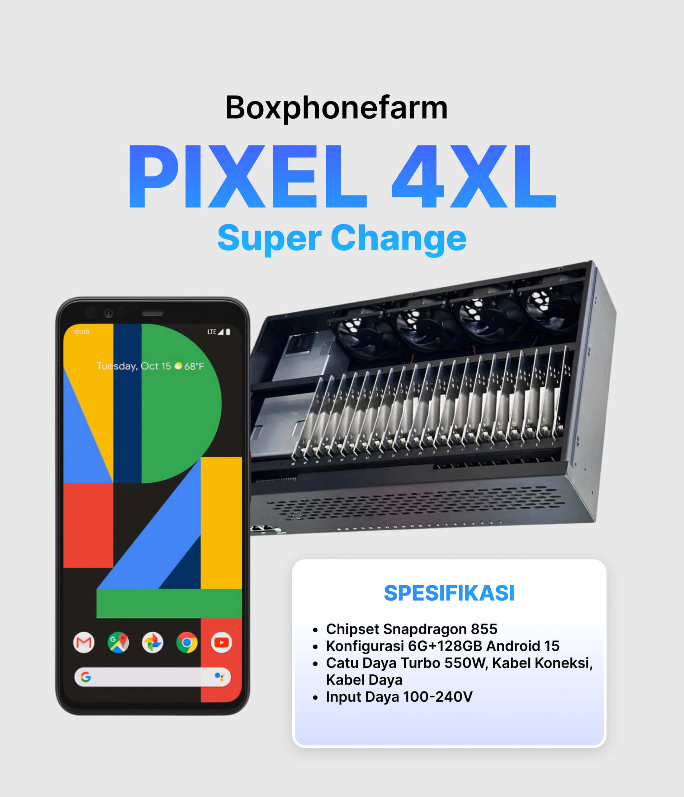Box Phone Farm Pixel 4XL Super Change USB Port + LAN/OTG 1 Box Phone Farm Pixel 4XL Super Change USB Port + LAN/OTG