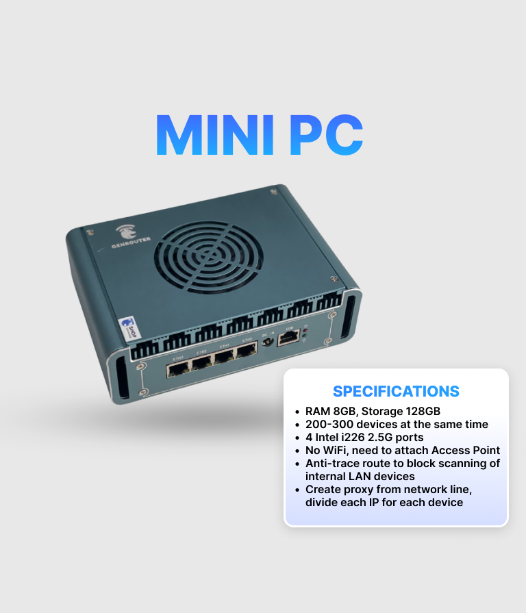 Mini PC Router for IP/Proxy Switching for Boxphone LAN, OTG, IOS – Supports up to 200-300 Phone Devices 2 Mini PC Router for IP/Proxy Switching for Boxphone LAN, OTG, IOS – Supports up to 200-300 Phone Devices - Image 2
