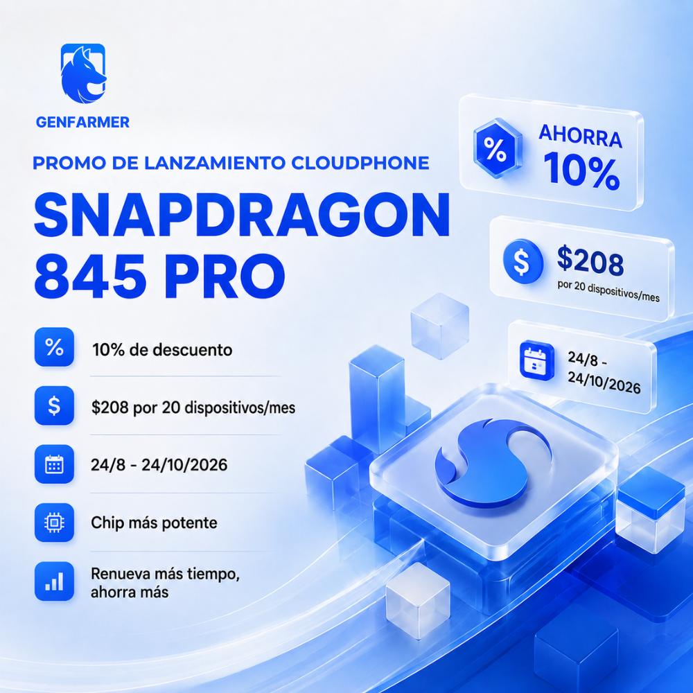 Promoción de lanzamiento de CloudPhone Snapdragon 845 Pro