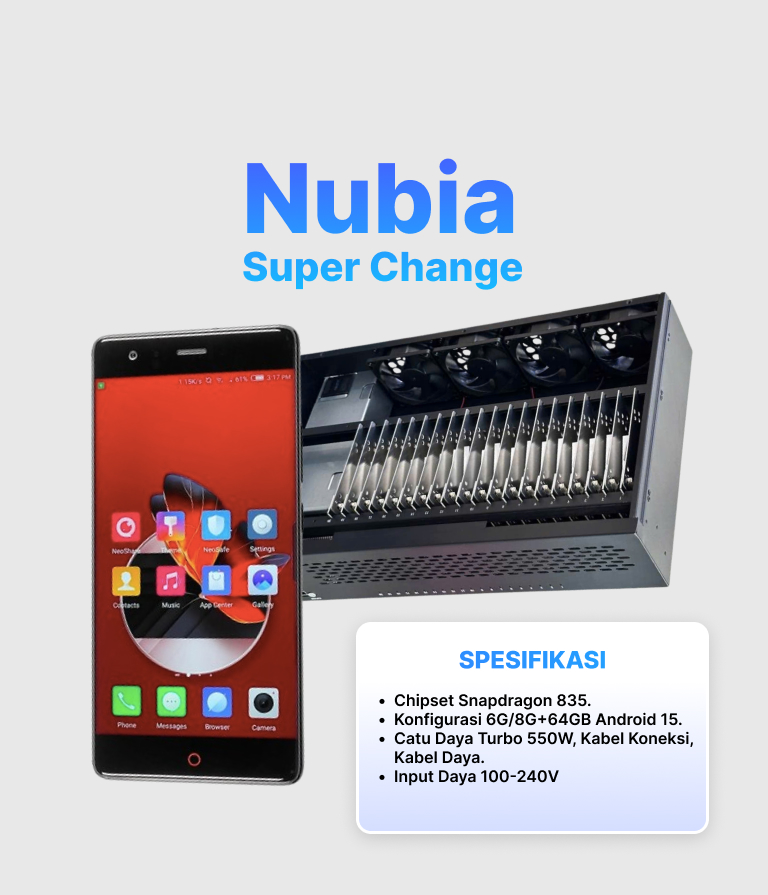 Android Device Lab Nubia Z17 Super Change Port USB + LAN/OTG