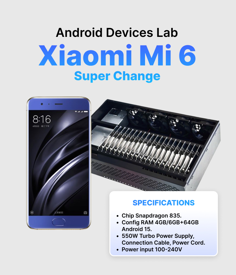 Android Device Lab Xiaomi Mi 6 Super Change USB Port + LAN/OTG